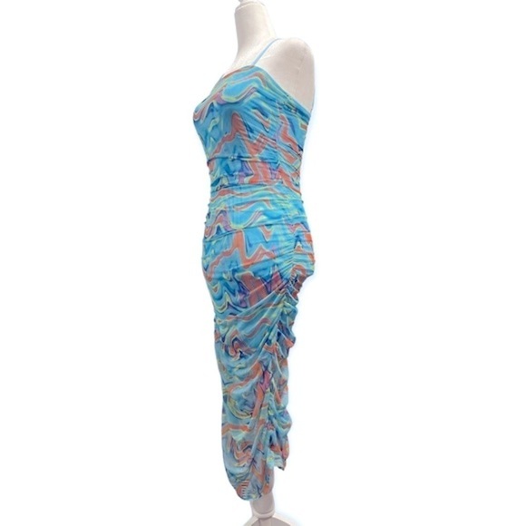 NWT wild fable psychedelic print micro mesh maxi dress - Picture 3 of 7